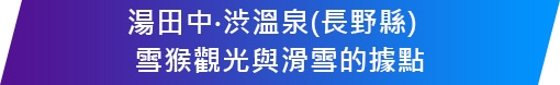 湯田中‧渋溫泉(長野縣)  雪猴觀光與滑雪的據點