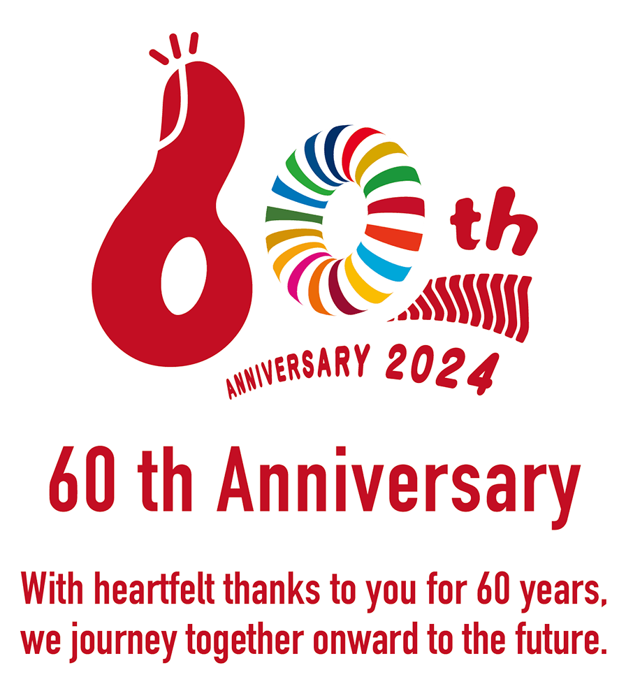 60th Anniversary.With heartfelt to yo for 60 years,we journey together onward to the future.
